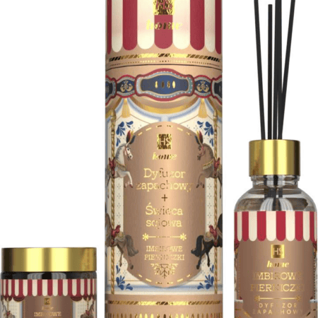 HiSkin Christmas– Gingerbread Cookies 2-Pieces Set | Diffuser 80ml  & Soy Candle 100ml– Set Δώρου Αρωματικό Κερί Σόγιας & Diffuser σε Χριστουγεννιάτικη Carousel Συσκευασία